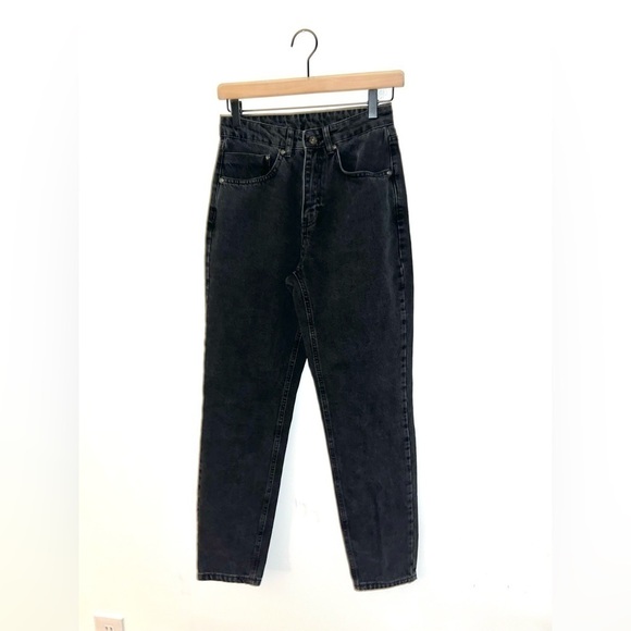 Ragged Priest Butt Cut Jeans Black High Rise Straight Leg Cropped Womens Size 26 - Picture 1 of 9